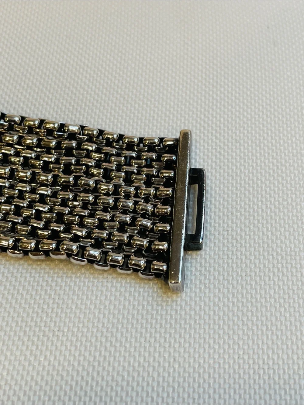David Yurman Sterling Silver And Diamond Eight Row X Bracelet - Picture 9 of 12